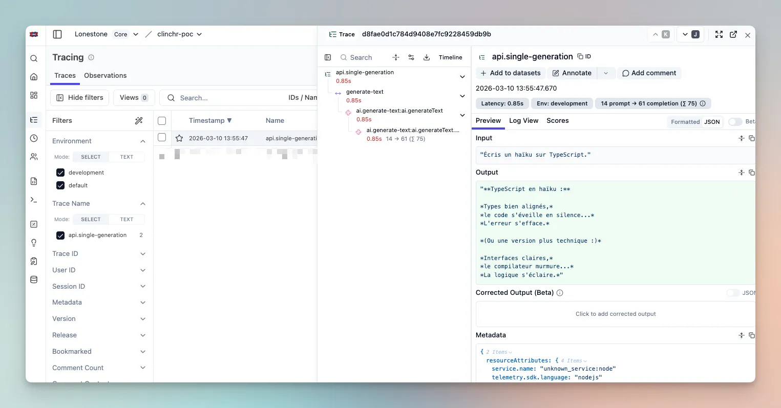 Langfuse single-shot generation
